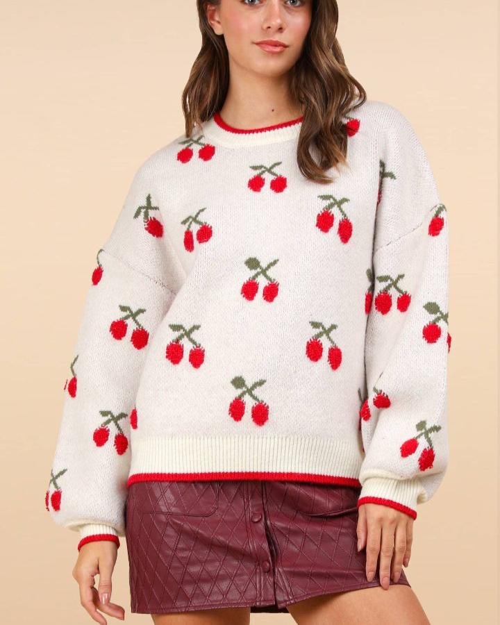 White Cherry Sweater