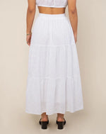 Tiered Eyelet Maxi Skirt